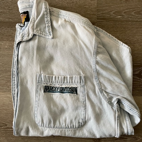 Harley Davidson Jean button down shirt - Picture 3 of 7